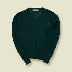 1980s–1990s | Burberry’s | V-Neck Ribbed Knit Jumper – M