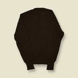 1960s | Unbranded | Tight Gauge V-Neck Knit Jumper – S