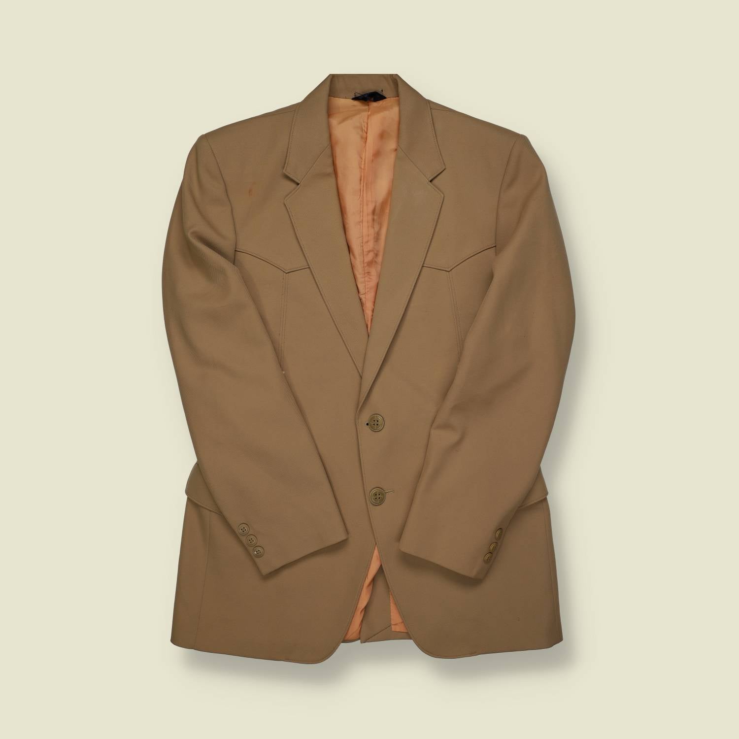 1970s | Western Tailored | Darted Back Blazer | Tan – S