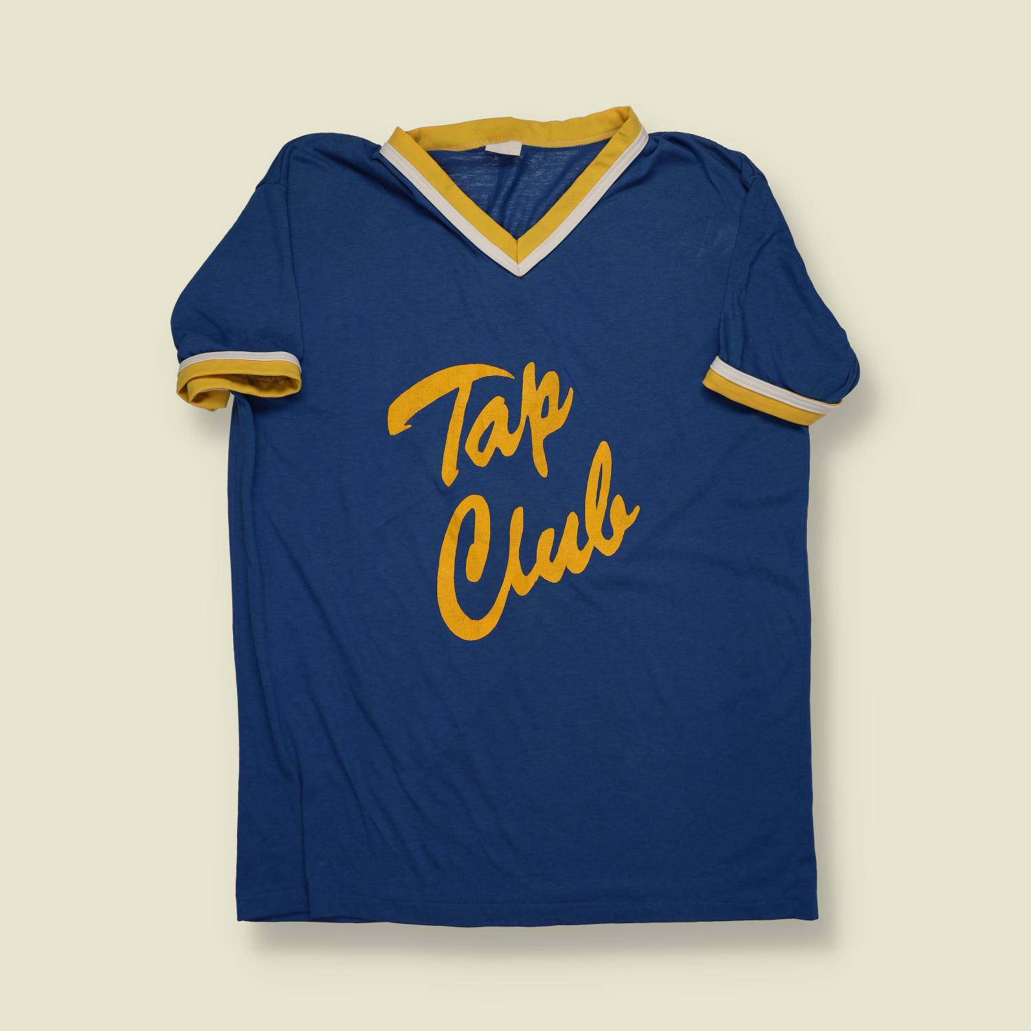 1970s | Don Allerton | Tap Club Ringer T-Shirt | Blue & Yellow – M/L