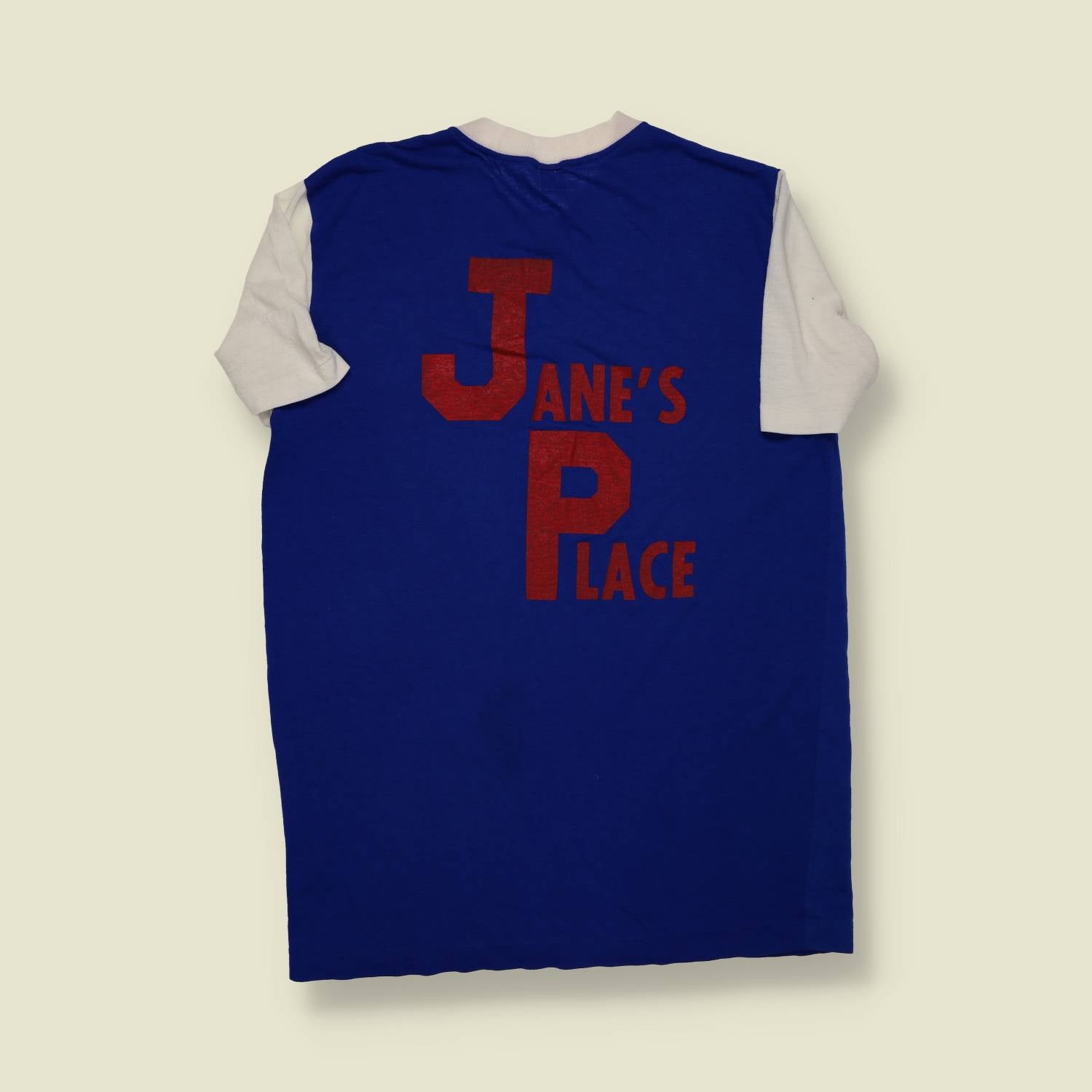 1970s | Janes Place | Ringer T-Shirt | Blue & White – S