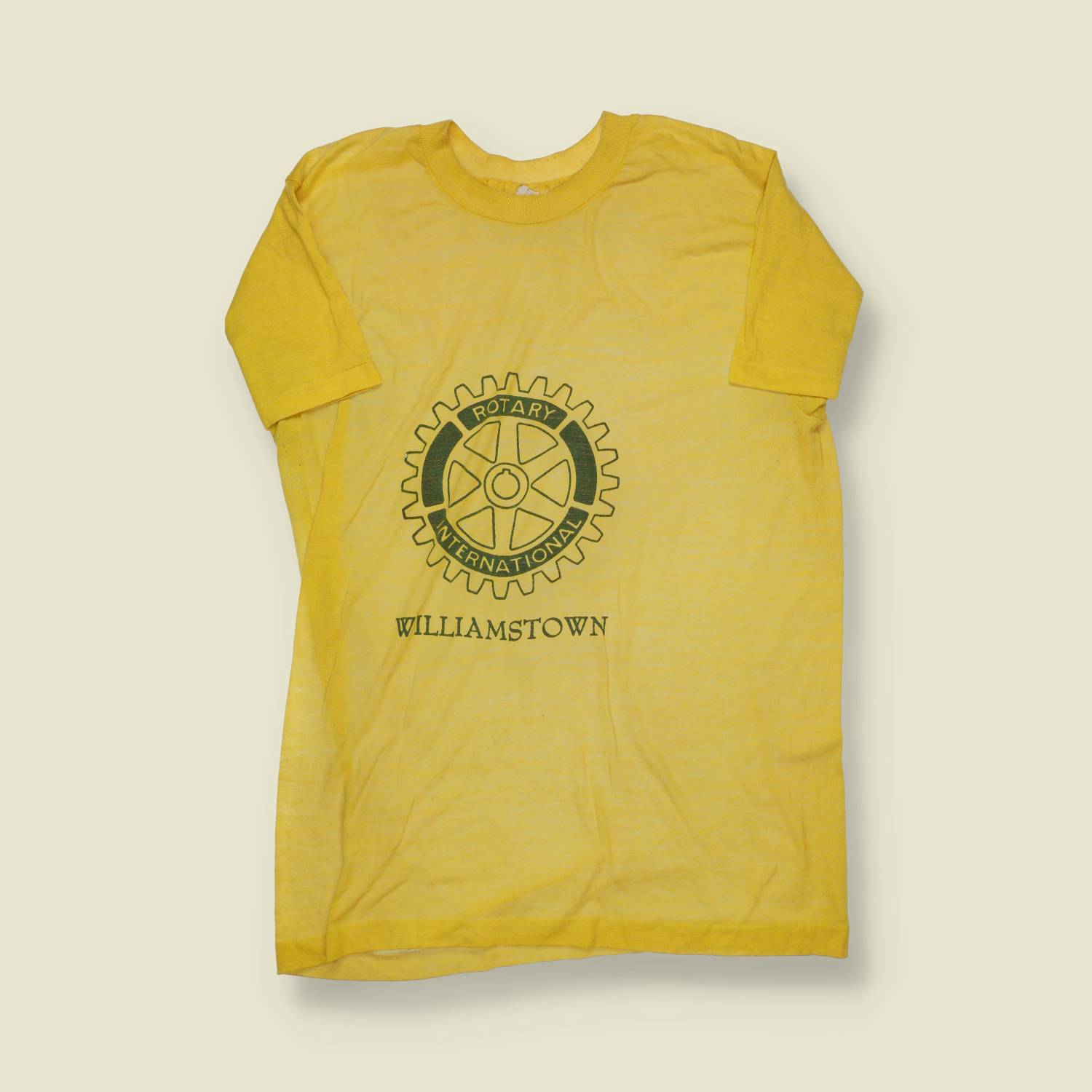 1970s | Rotary International | Printed T-Shirt | Yellow – S