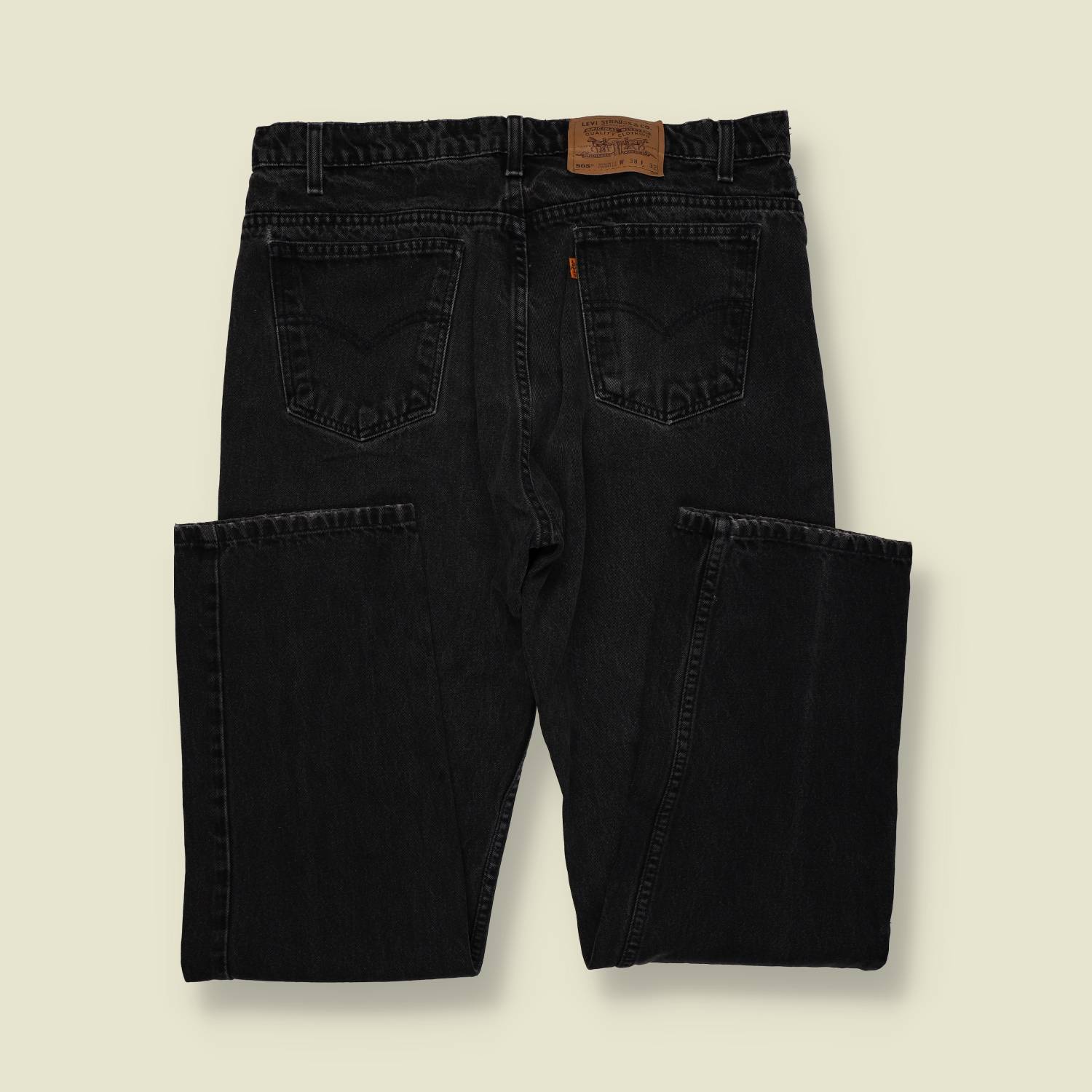1980s–1990s | Levi’s 505 | Orange Tab | Made in Mexico of USA Components | Black Denim – w34