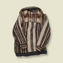 1980s | European | Wool Patterned Shirt Jacket | Brown / Cream - S