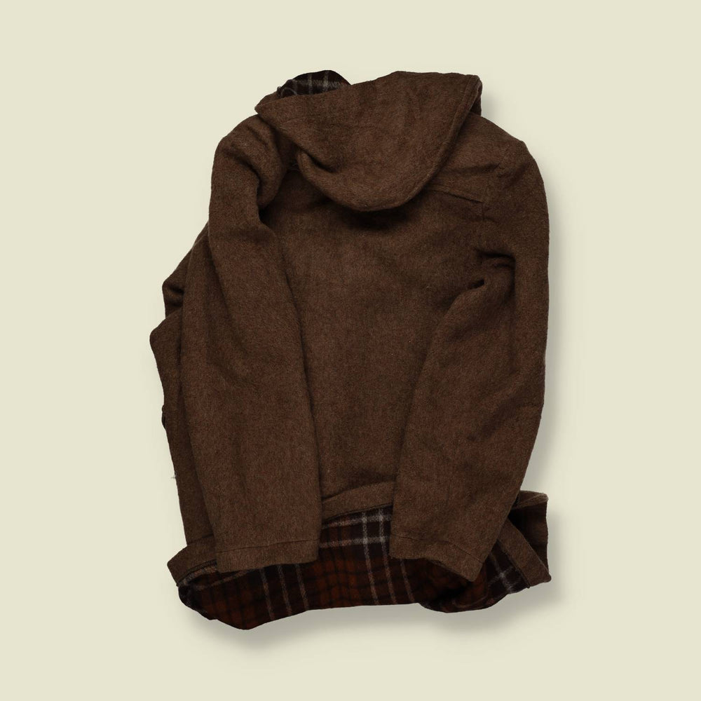 1970s | Made in Britain | Wool Duffle Coat | Brown - S