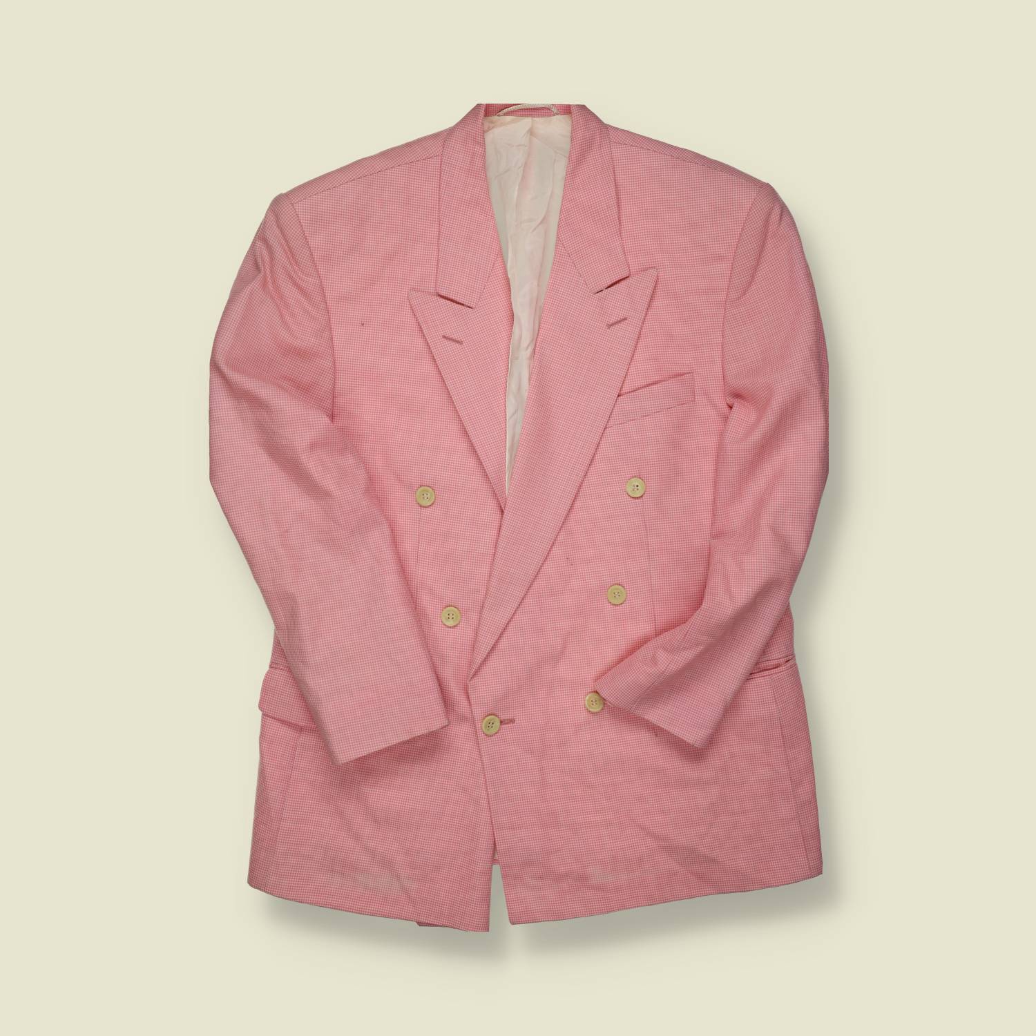 1980s | European Tailored | Double Breasted Blazer | Pink – M/L