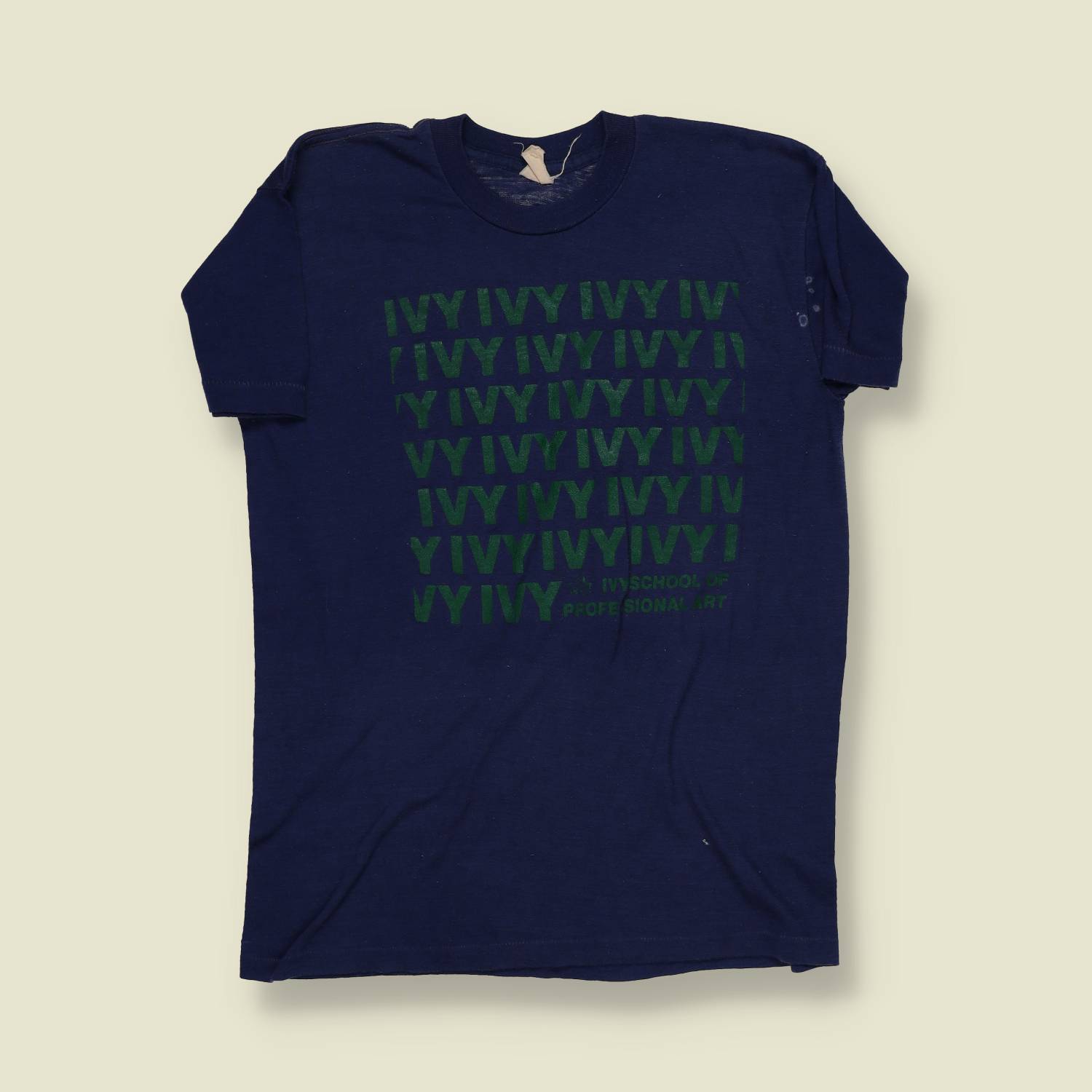 1960s–1970s | Cresona Knit | “IVY” Graphic T-Shirt | Navy – XS