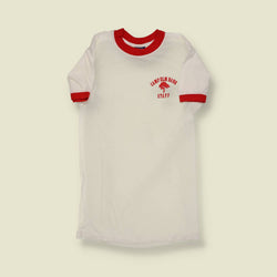1970s | Sneakers | Made in USA | Camp Elm Bank Staff Ringer T-Shirt | White / Red - XXS