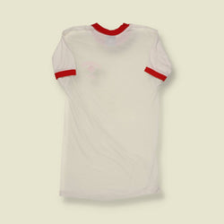 1970s | Sneakers | Made in USA | Camp Elm Bank Staff Ringer T-Shirt | White / Red - XXS