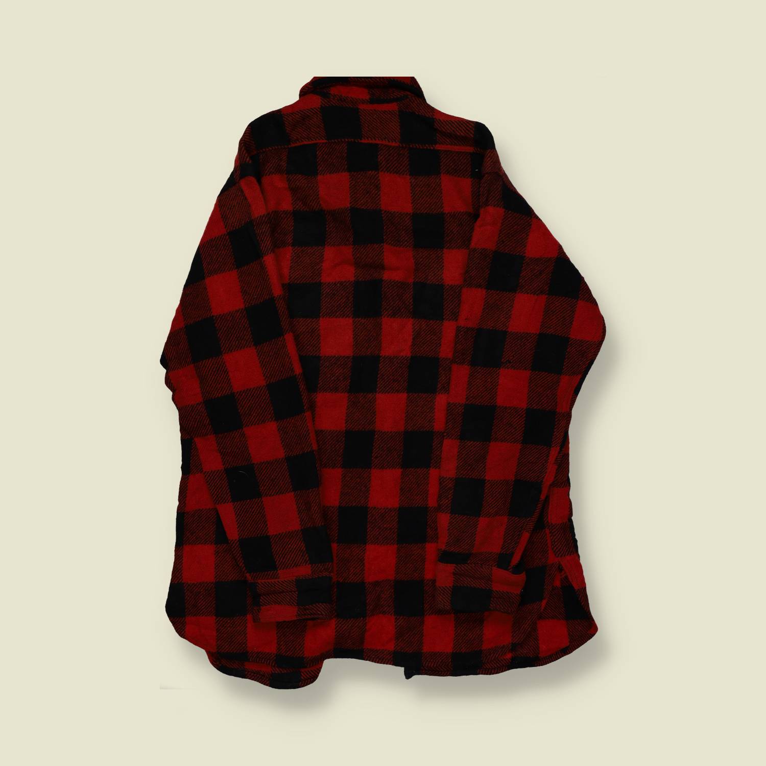 1960s | Penney’s Towncraft | Wool Buffalo Check Shirt Jacket | Red / Black | Made in USA – L