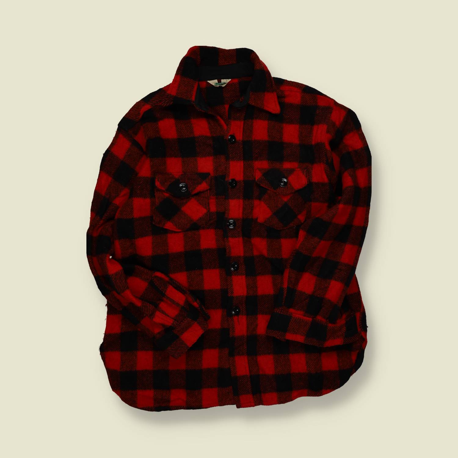 1960s | Arctic | Wool Buffalo Check Shirt Jacket | Red / Black | Made in USA –M/L