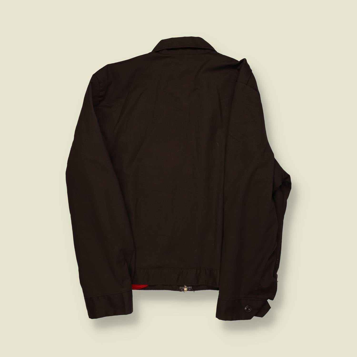 1970s–1980s | Workwear | Zip-Front Utility Jacket | Brown – M