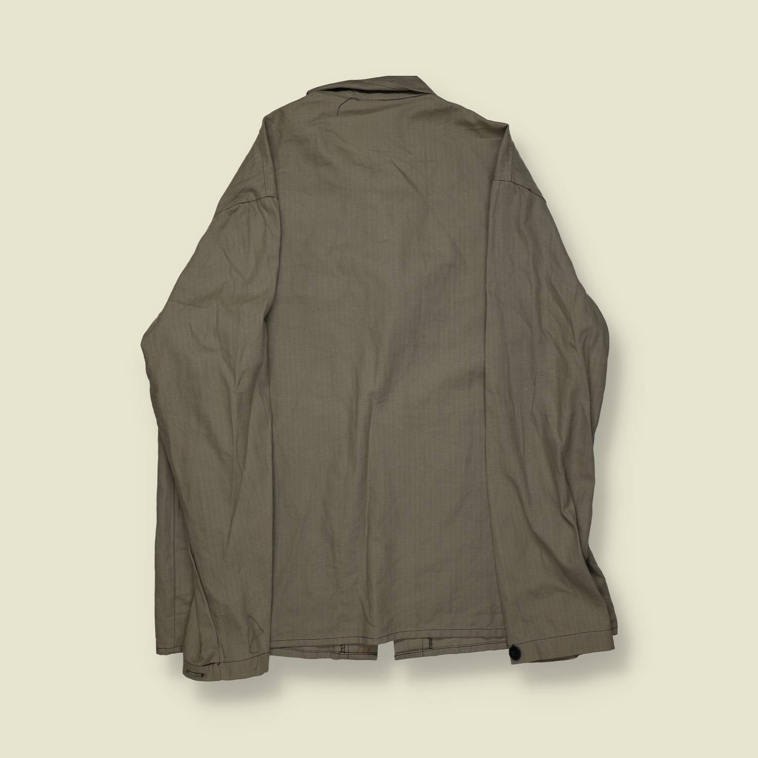 1980s | European Workwear | Chore Coat | Khaki – L/XL