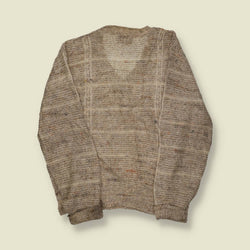 1970s | Pendleton | Wool V-Neck Jumper | Oatmeal Fleck – L/XL