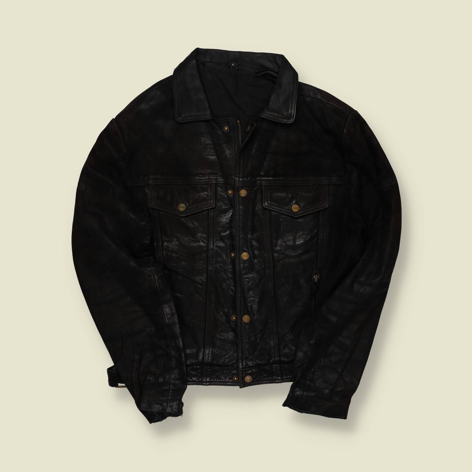 1980s–1990s | Leather Trucker Jacket | Black – S
