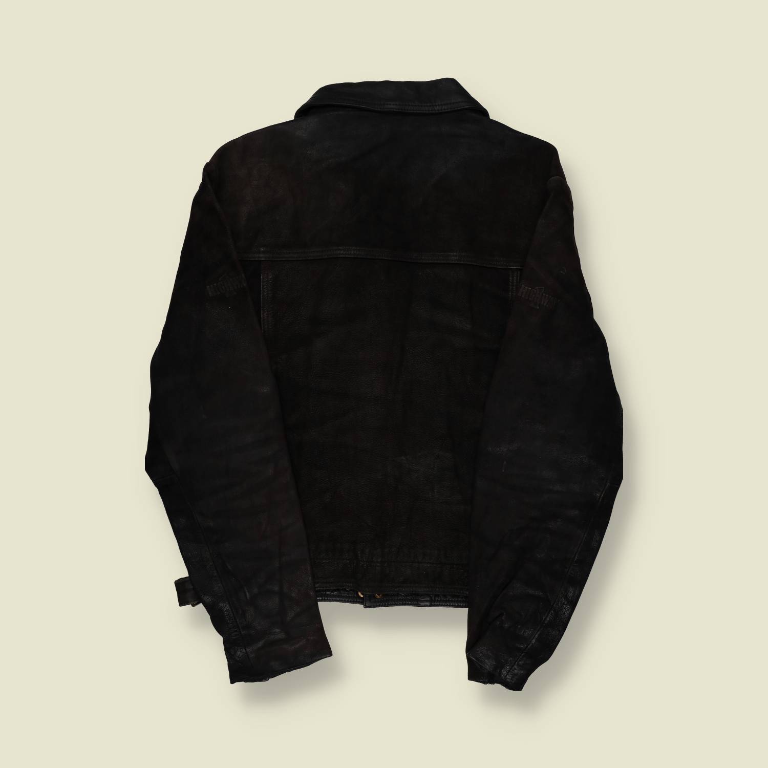 1980s–1990s | Leather Trucker Jacket | Black – S