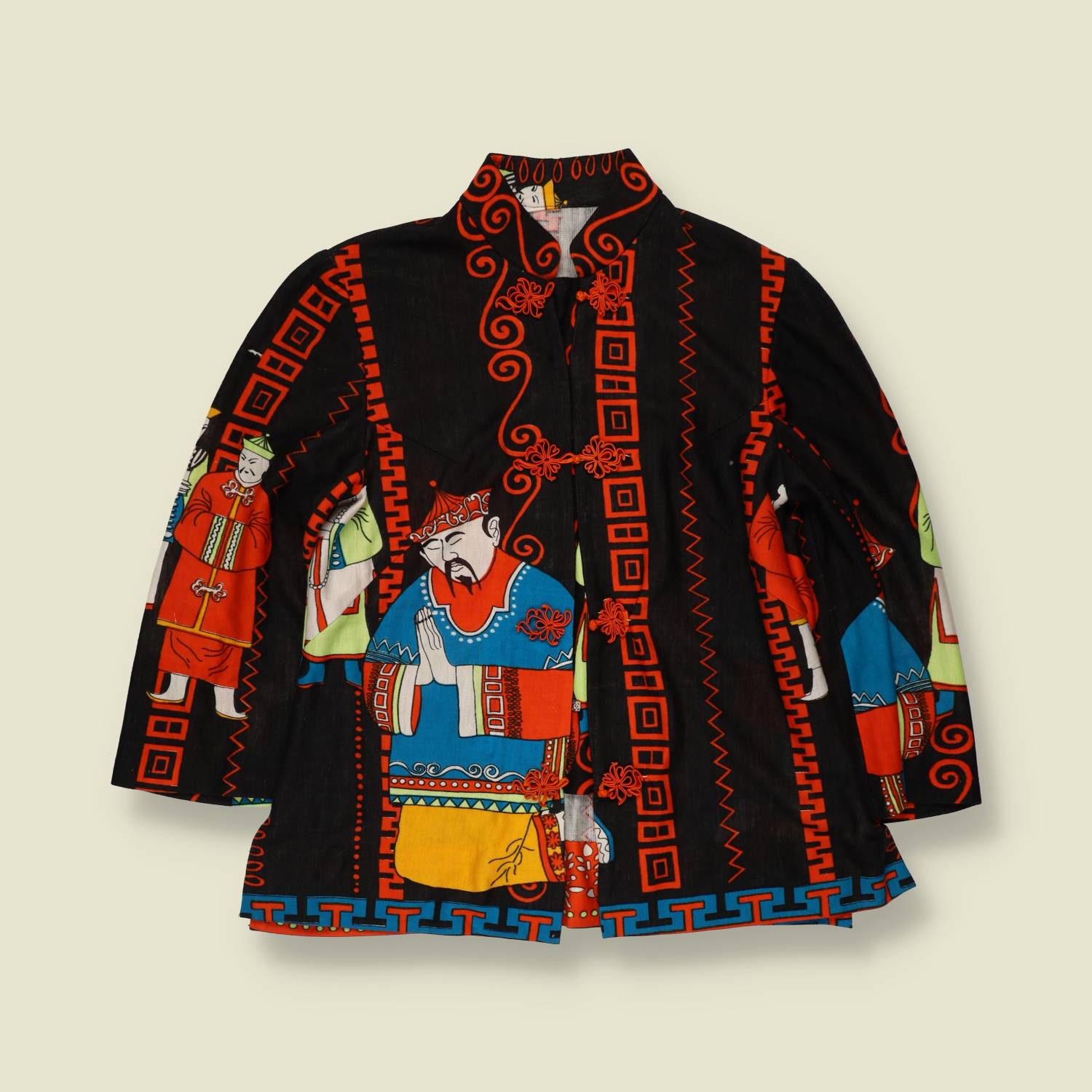 1970s | Printed Blouse Jacket | Black - 9