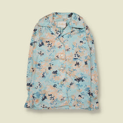1970s | Jane Kernob | Printed Blouse | Blue - 10