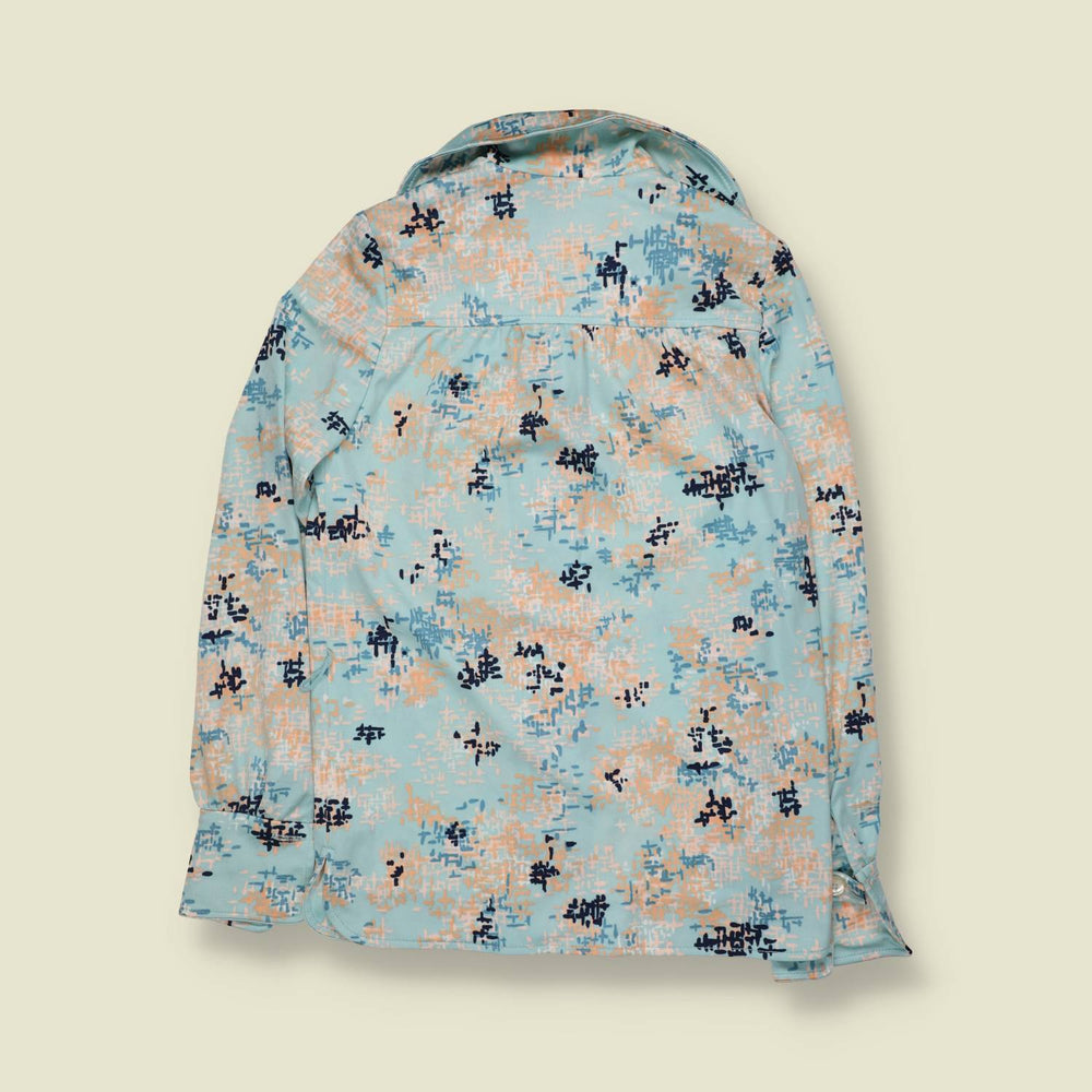 1970s | Jane Kernob | Printed Blouse | Blue - 10