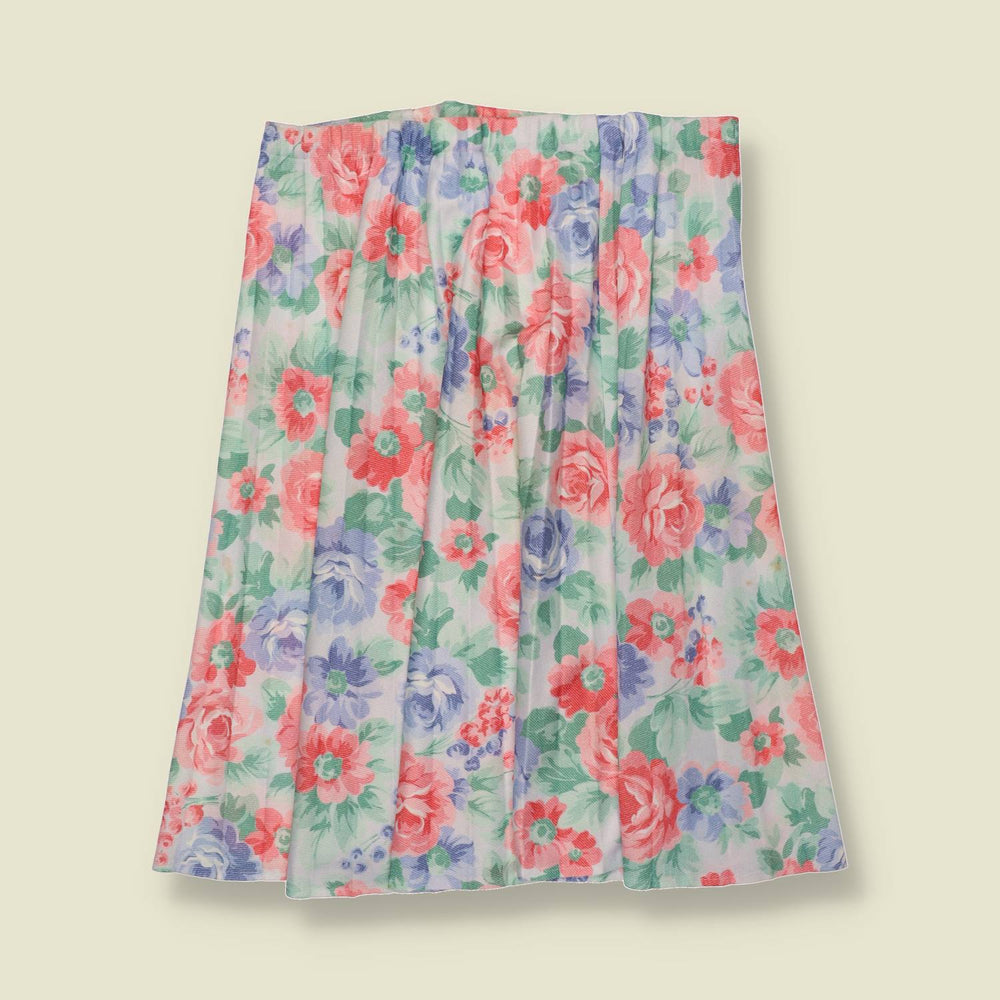 1980s | Floral Skirt - w34