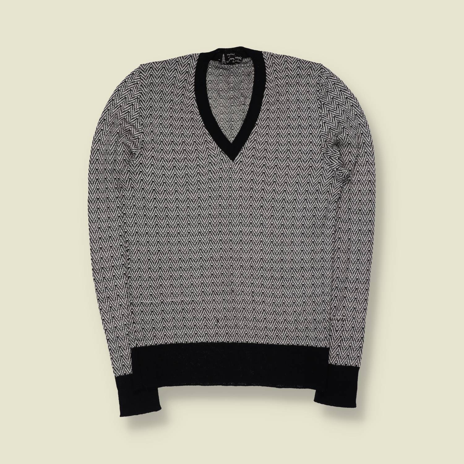 1970s | Jean Claude Lightweight Knit Top | Black And White - 8