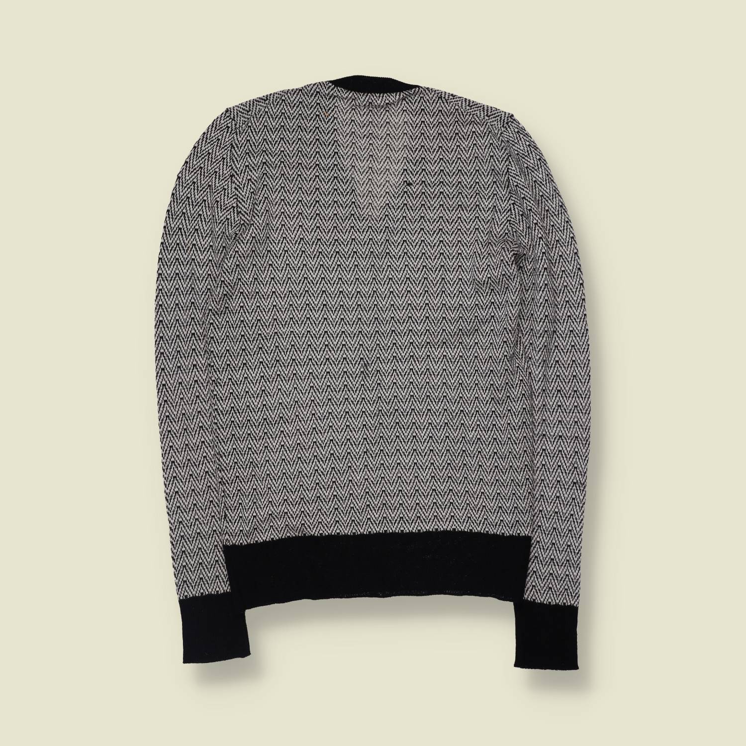 1970s | Jean Claude Lightweight Knit Top | Black And White - 8