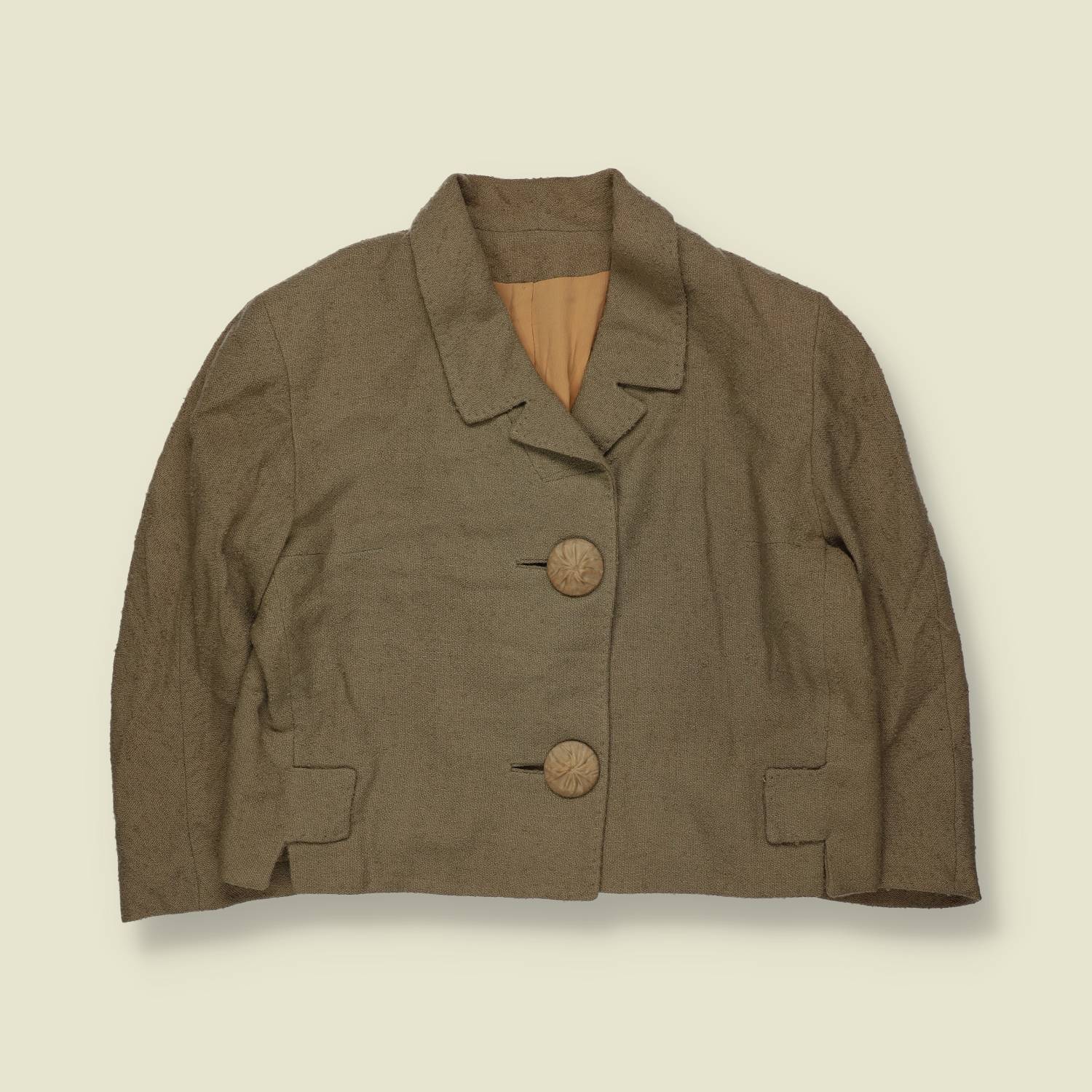 1950s | Cropped Blazer | Taupe - 14