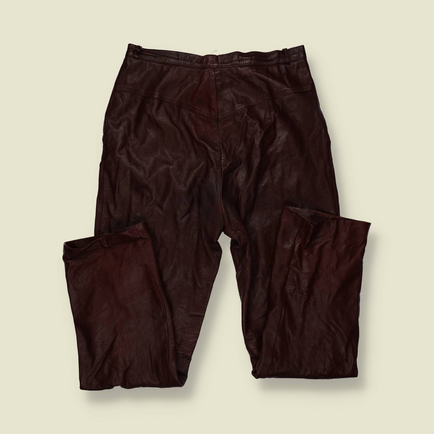 1970s–1980s | Gingette | Leather Trousers | Dark Red - w30