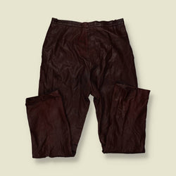 1970s–1980s | Gingette | Leather Trousers | Dark Red - w30