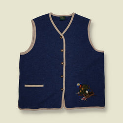 1980s | S.B. Peter | Tirolean Wool Waistcoat | Blue - 22