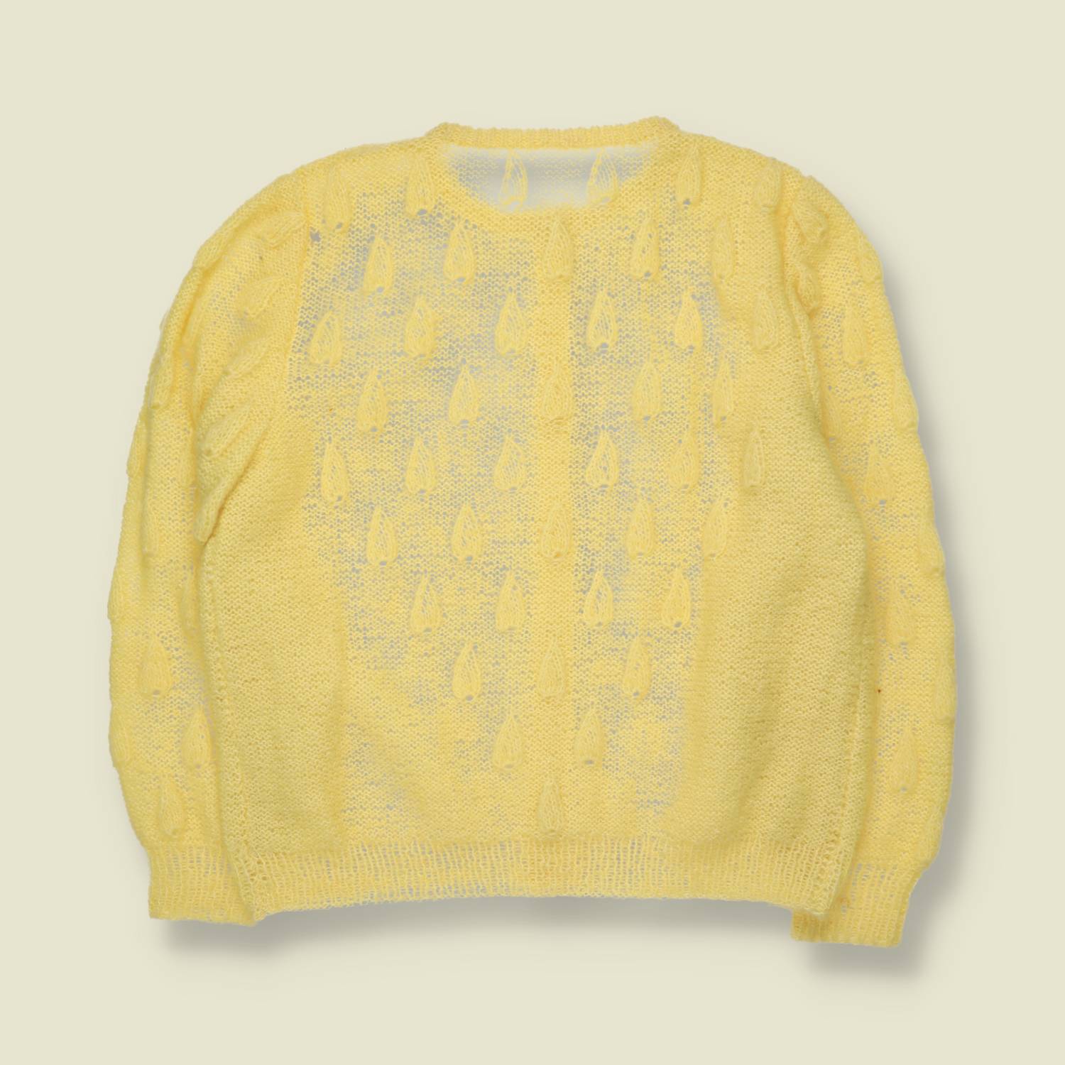 1970s | Hand Knitted Light Cardigan | Yellow - 12