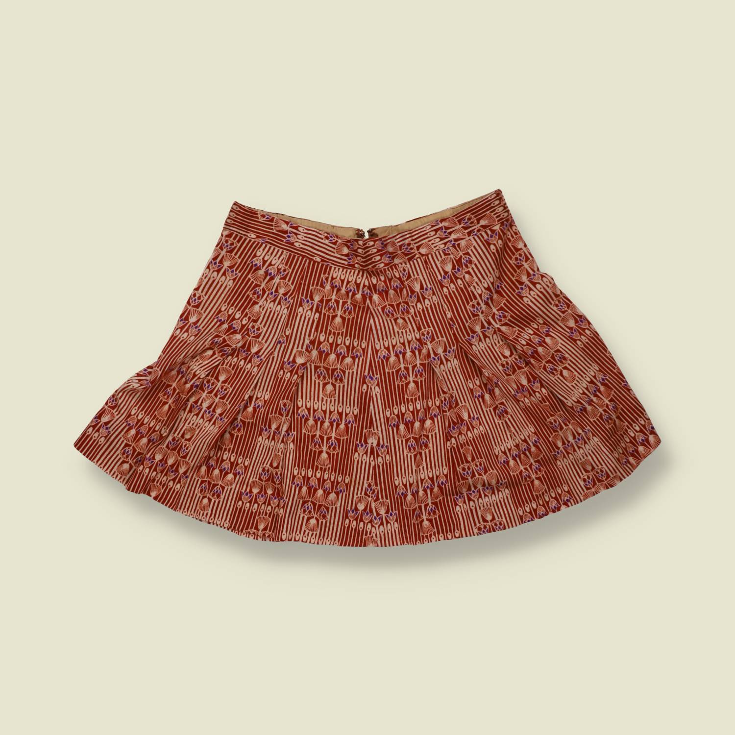 1970s | Printed Cotton Blend Skirt - w26