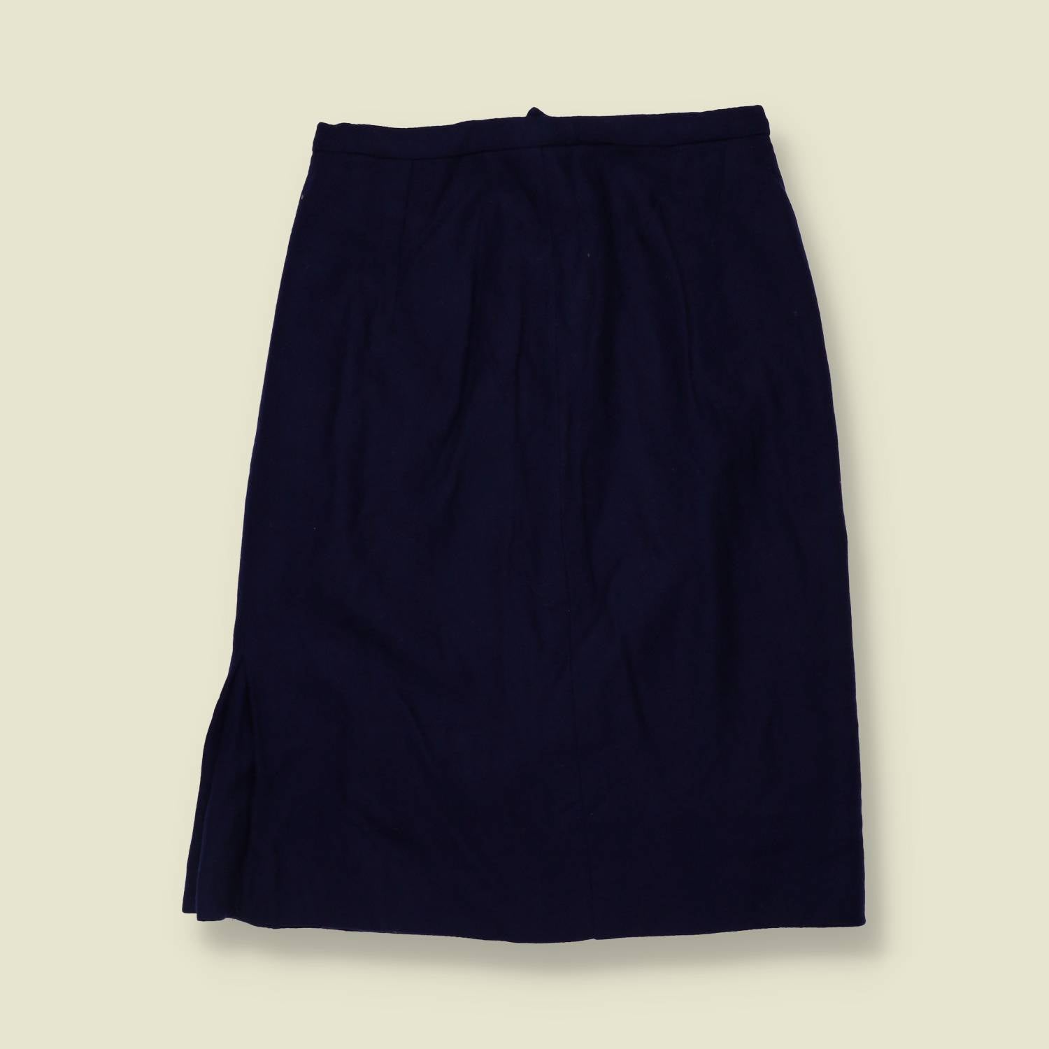 1970s | Blue Wool Blend Skirt - w256