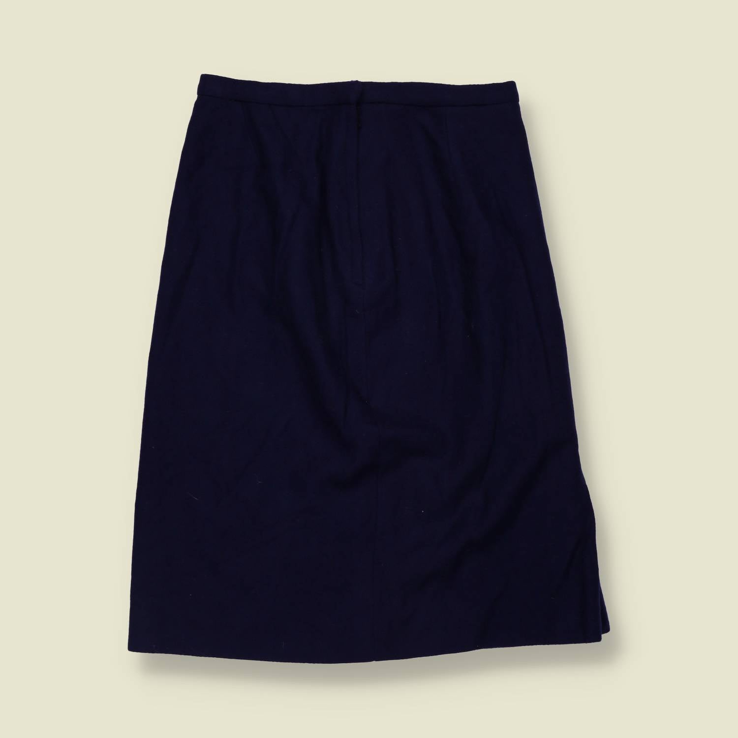 1970s | Blue Wool Blend Skirt - w256