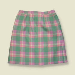 1970s | Wool Blend Checked Skirt - w26