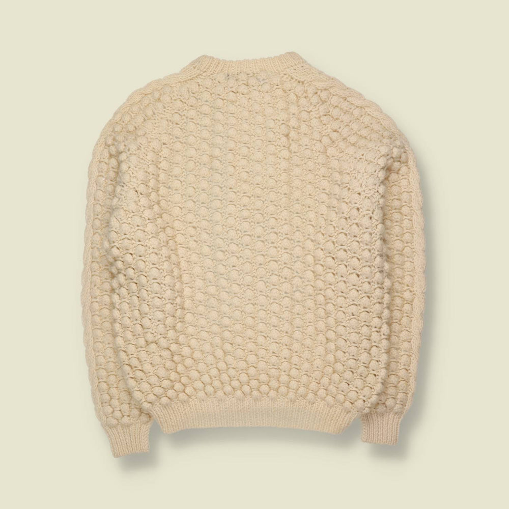 1980s–1990s | Wool Hand Knit Jumper | Cream - 14