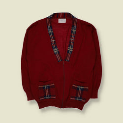 1980s | Pendleton Wool Zip Cardigan | Red - 16