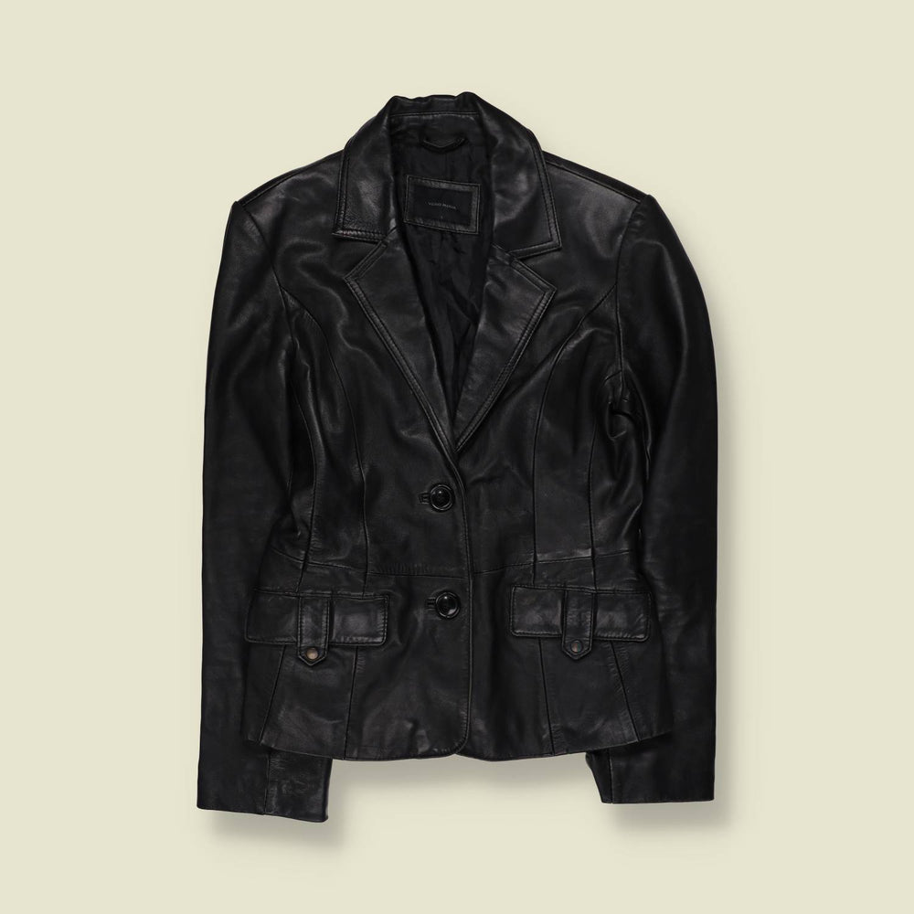 1990s | Vera Moda Leather Jacket | Black - 10