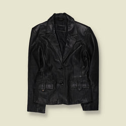1990s | Vera Moda Leather Jacket | Black - 10