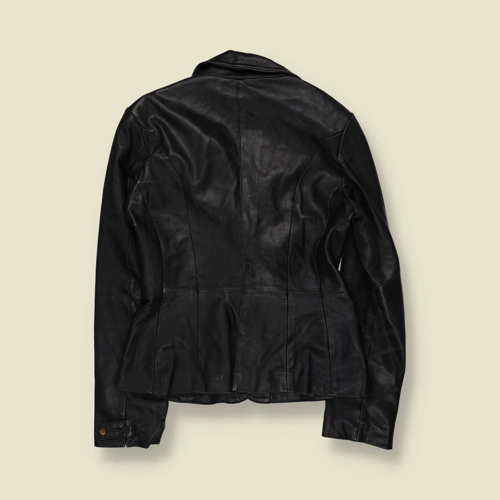 1990s | Vera Moda Leather Jacket | Black - 10