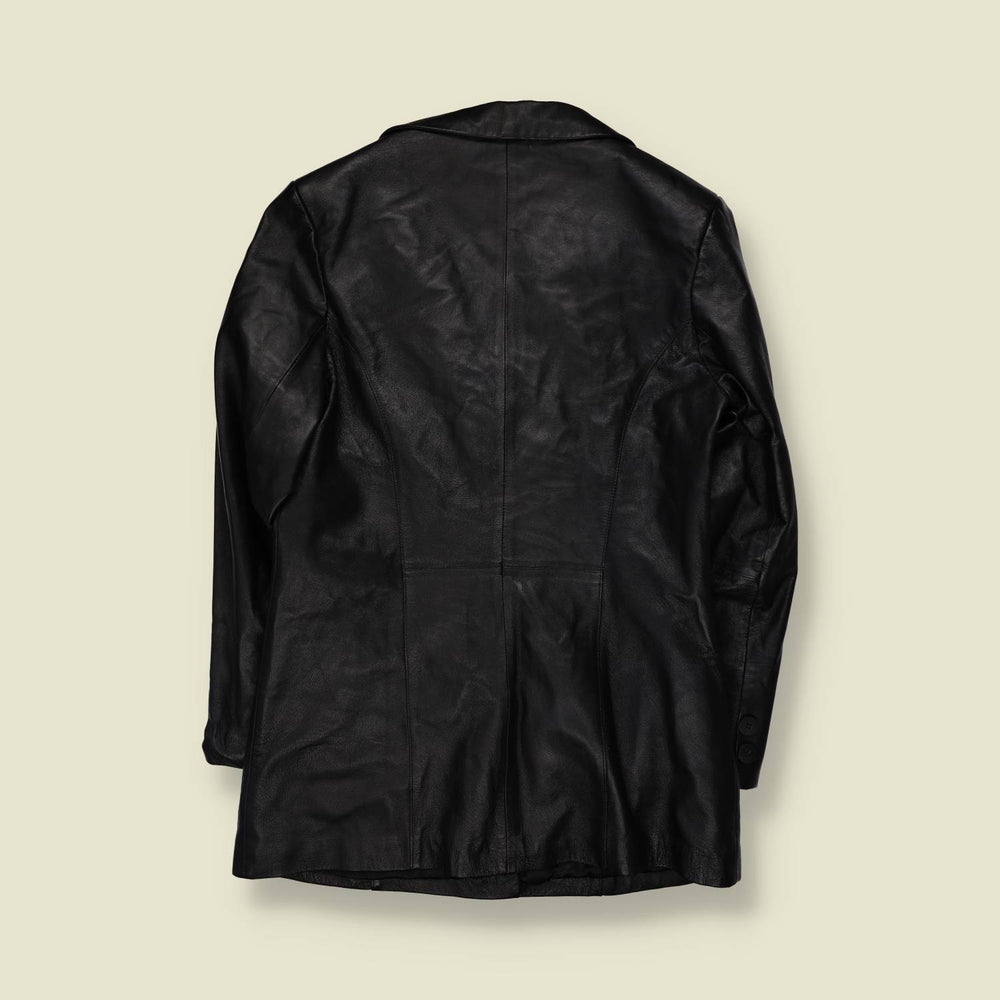 1990s | Leather Jacket | Black - 14
