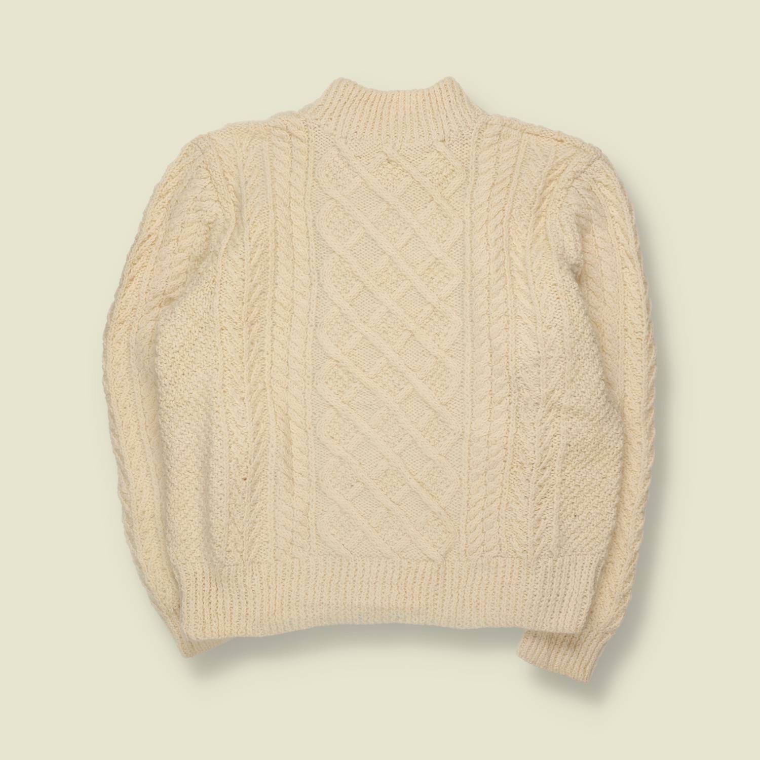 1970s | Hand Knit Cable Jumper | Cream - 16