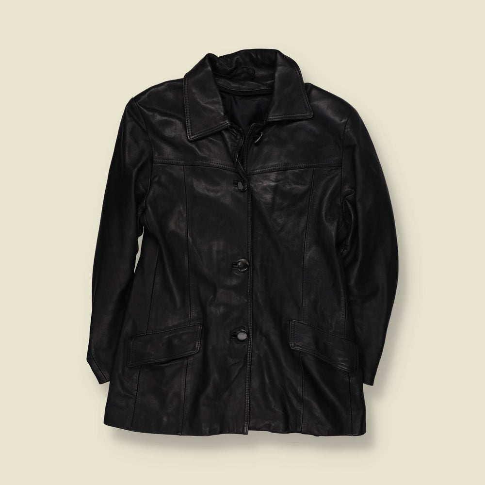 1990s | Leather Jacket | Black - 12