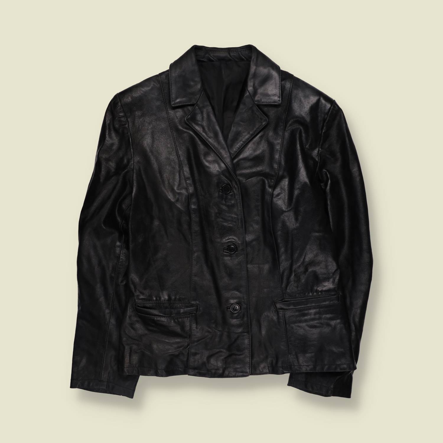 1990s | Leather Jacket | Black - 10