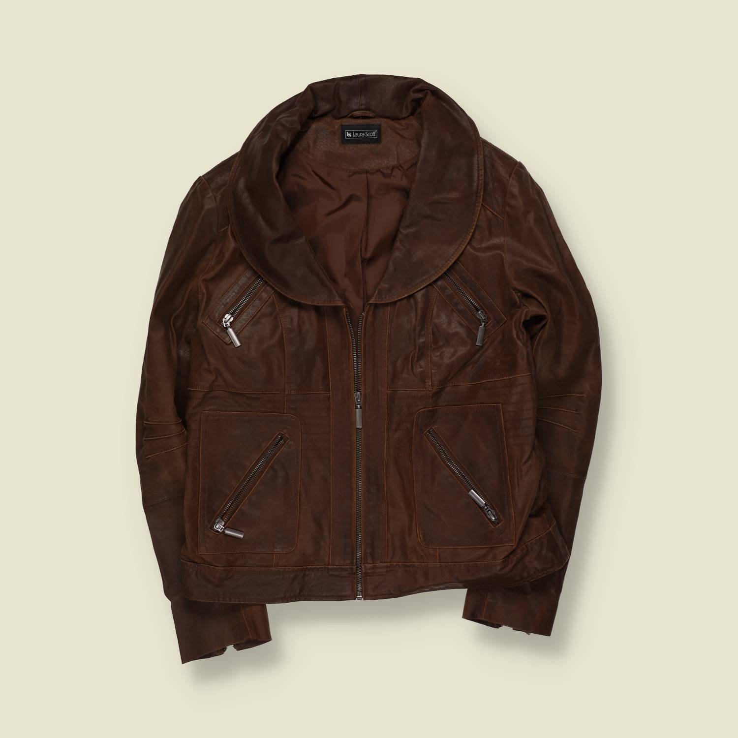 1990s | Lara Scott | Leather Jacket | Brown - 10