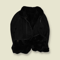 1990s | Sheepskin Coat | Black - 24