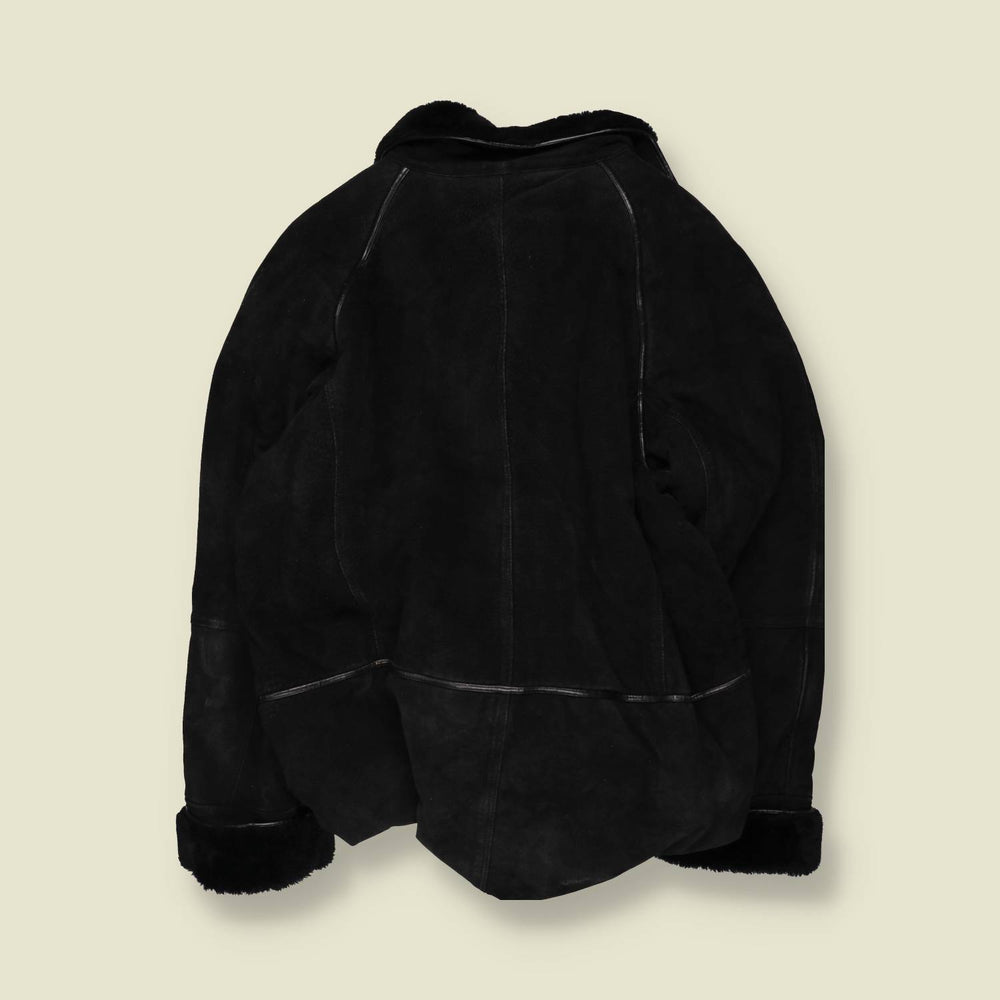 1990s | Sheepskin Coat | Black - 24