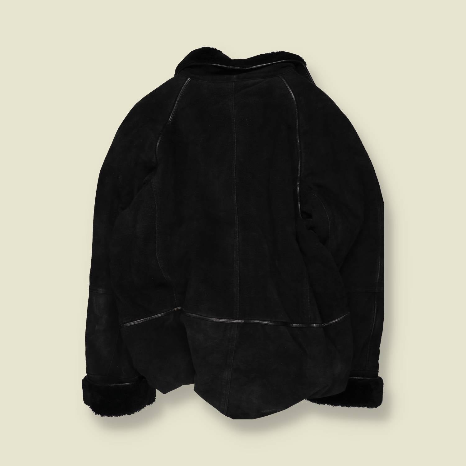 1990s | Sheepskin Coat | Black - 24