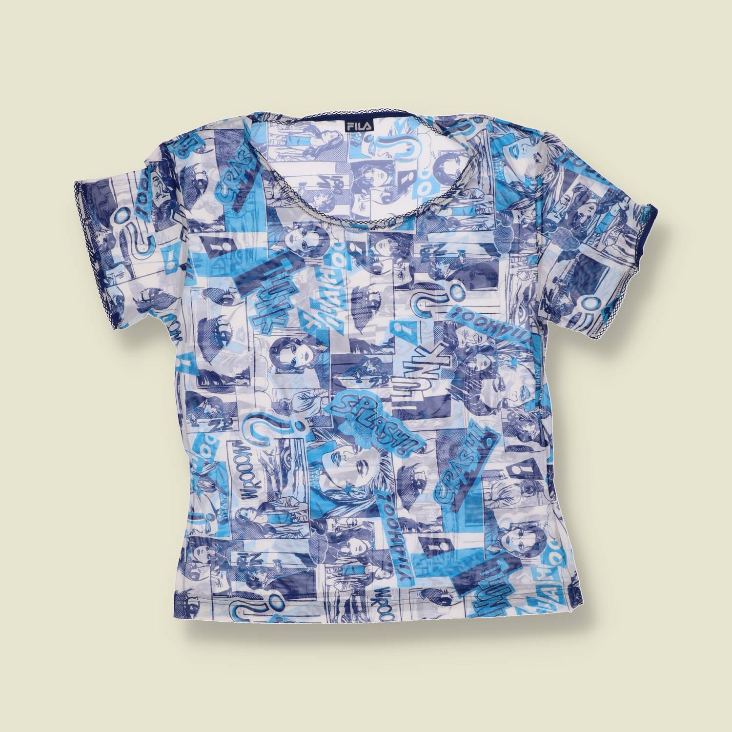 2000s | Fila | Printed Pop Art Top | Blue - 10