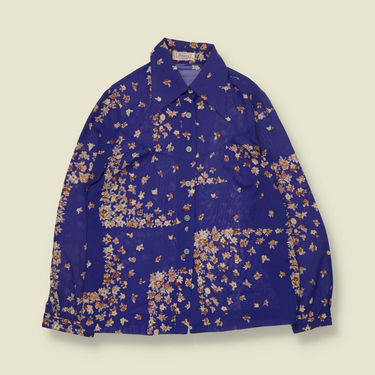 1970s | Addenda | Floral Blouse | Blue - 10